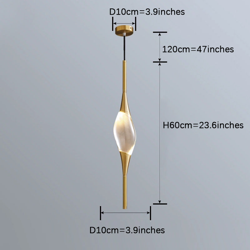 Copper Oval Crystal Pendant Light