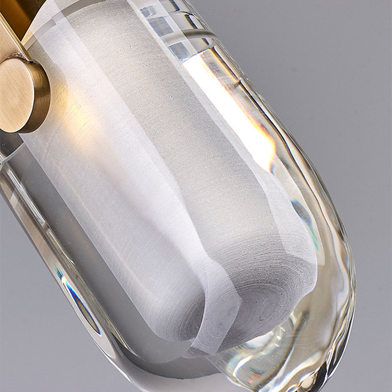 Copper Bucket Crystal Pendant Light