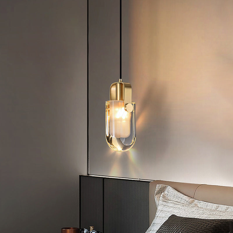 Copper Bucket Crystal Pendant Light