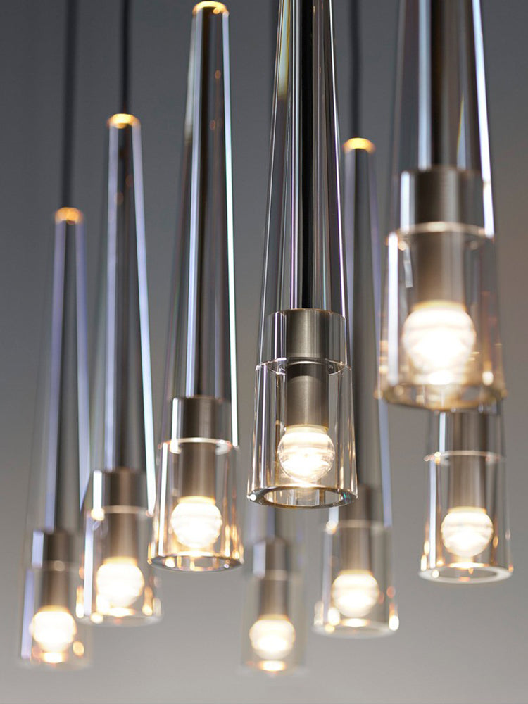 Copper Conical Crystal Bedside Pendant Light