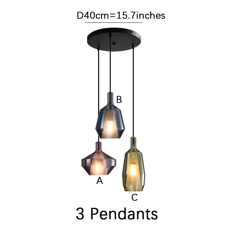 Gemstone Glass Pendant Light