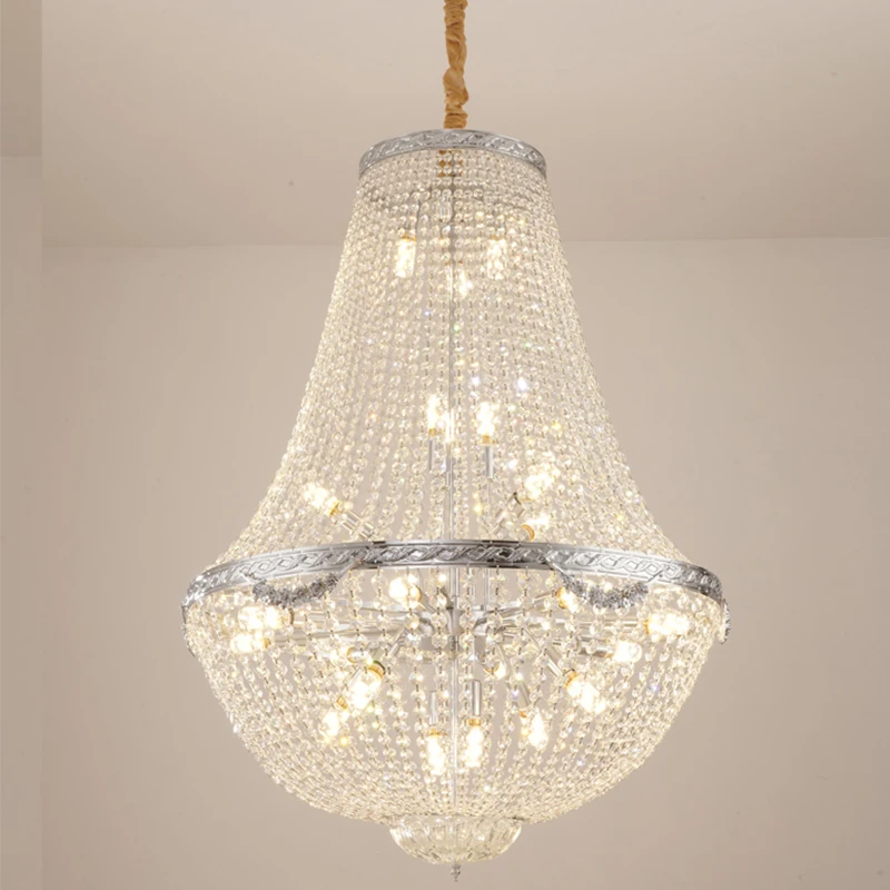 Wedding Chrome Crystal Chandelier for Banquet Villa Entrance