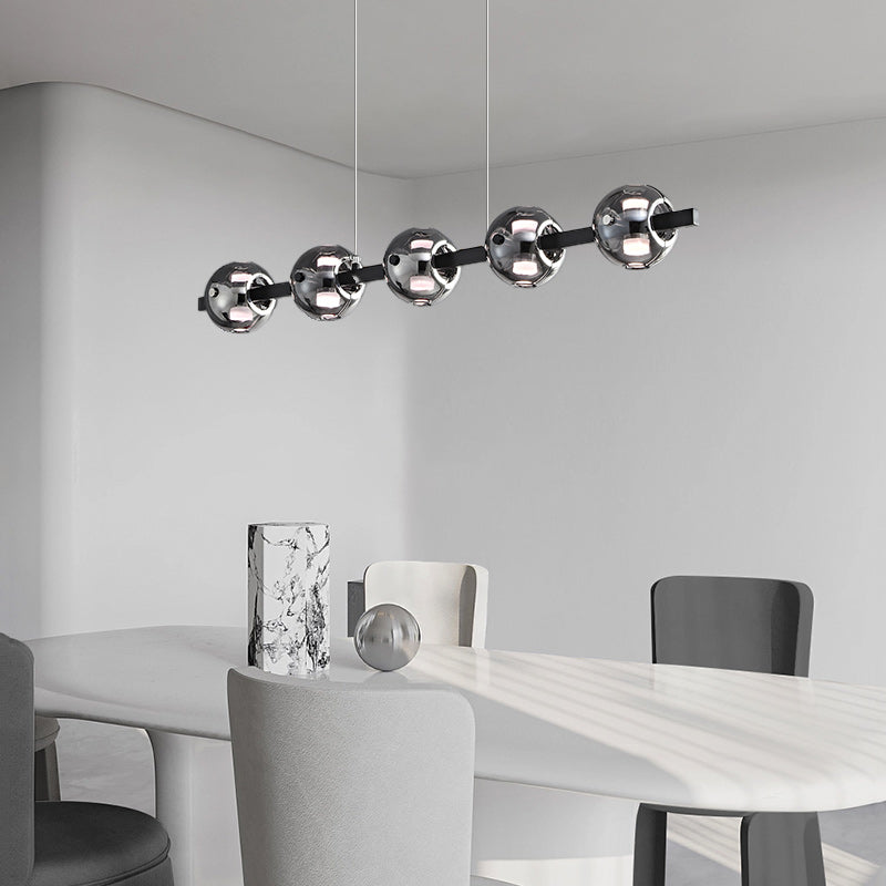 Smoke Grey Ball Simple Designer Living Room Chandelier