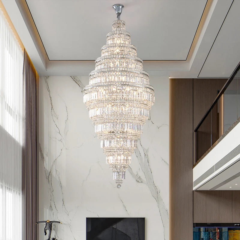 Villa Round LED Multi-layer Ceiling Crystal Chandelier