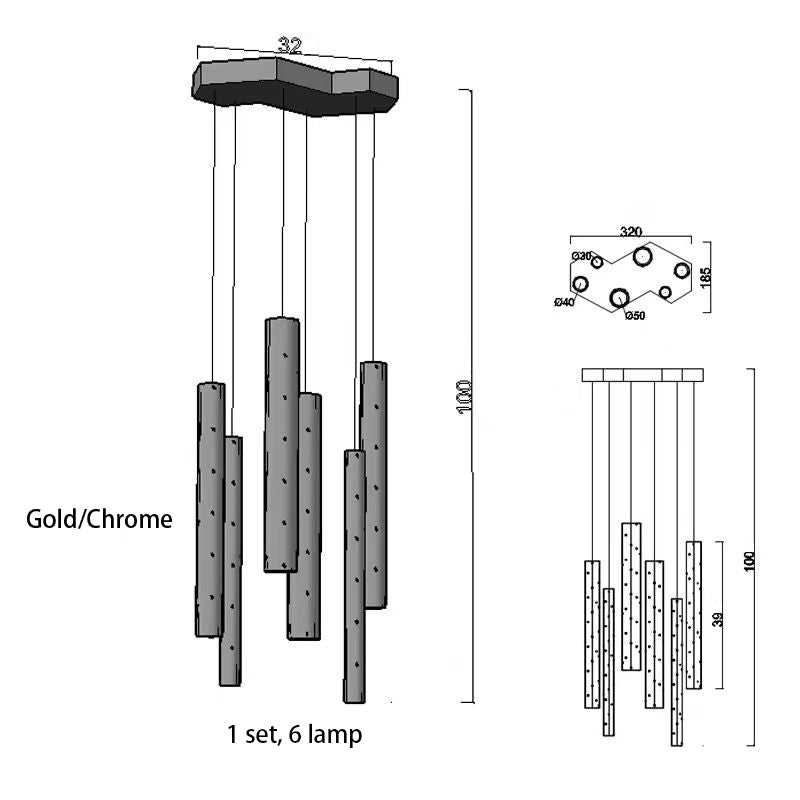 Stainless Steel Gold Chrome Island Decorative Pendant Light