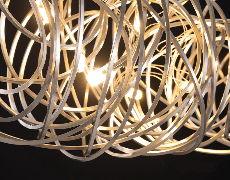 Special Shaped Golden Chrome Bar Pendant Light