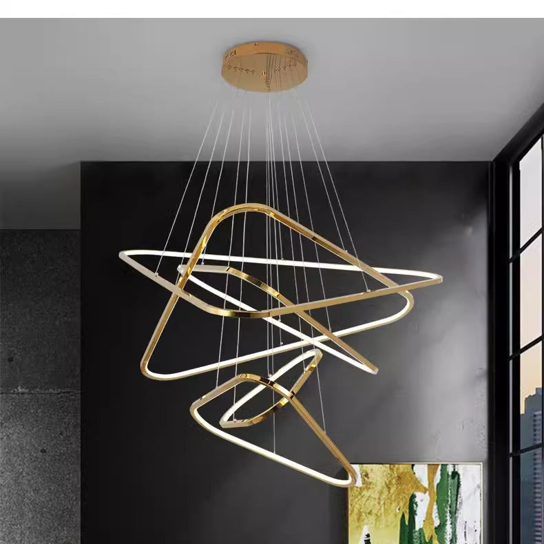Triangular Stainless Steel Modern Hanging Chandelier