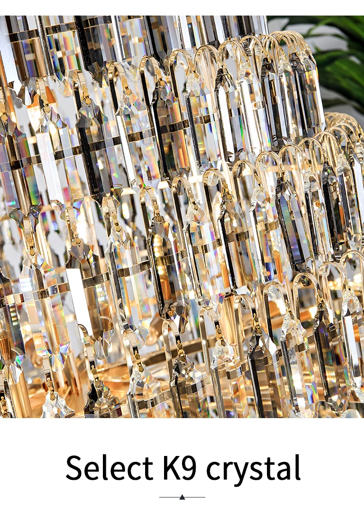 Post-modern Duplex Building Living Room Hollow Loft Large Crystal Chandelier