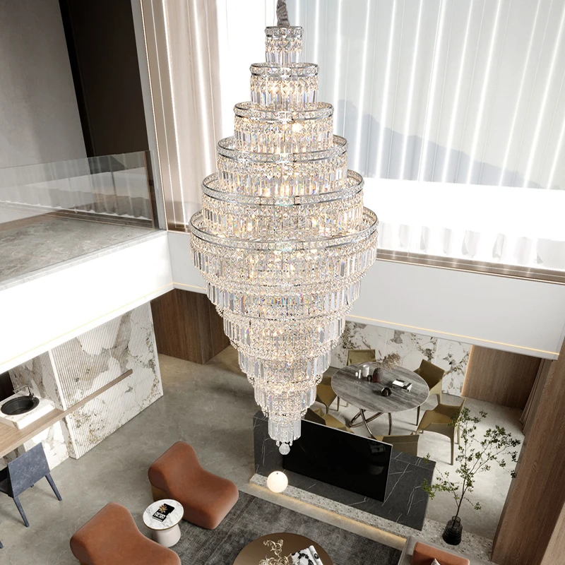 Villa Round LED Multi-layer Ceiling Crystal Chandelier