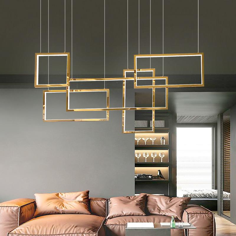 Rectangular LED Pendant Light Suitable for Restaurant Dining Room