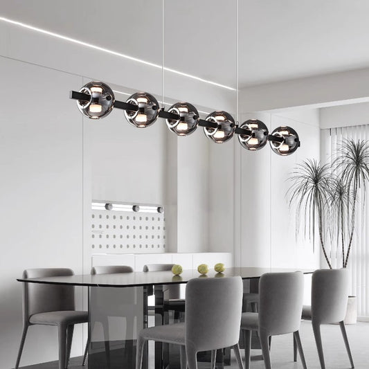 Modern Smoke Grey Bar Glass Pendant Light