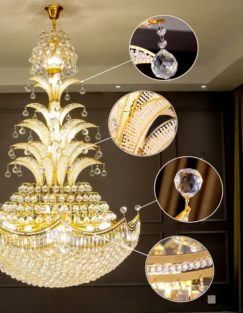 Special Pineapple Design Large Crystal Chandelier