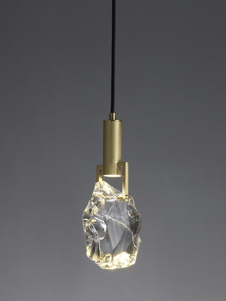 Copper Natural Crystal Pendant Lamp