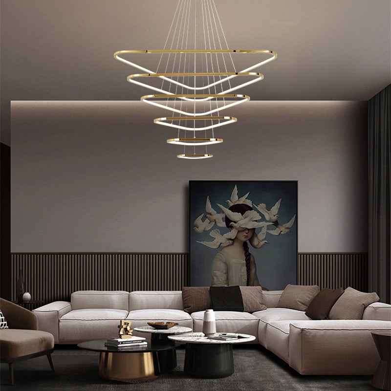 Triangular Stainless Steel Modern Hanging Chandelier