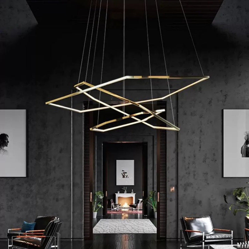 Stainless Steel Modern Gold Hexagon Pandant Light