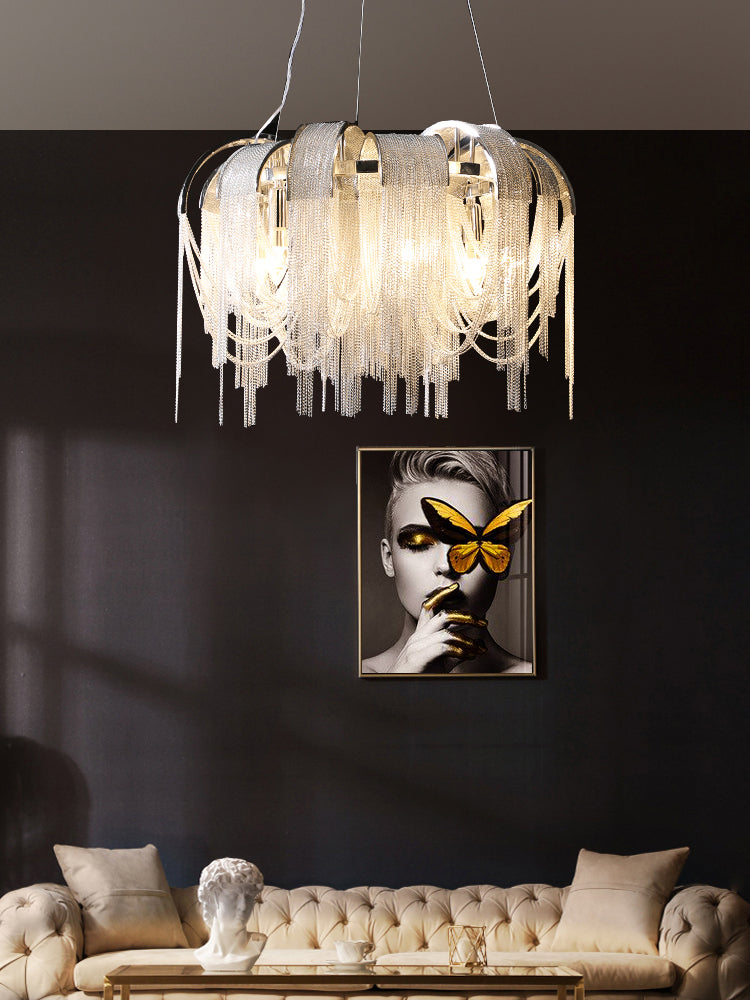 Flower Aluminum Chain Living Room Dining Room Chandelier