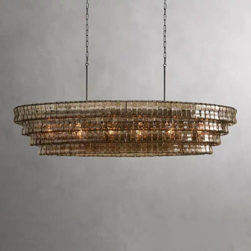Murano Vintage Luxury Smoky Gray Glass Chandelier