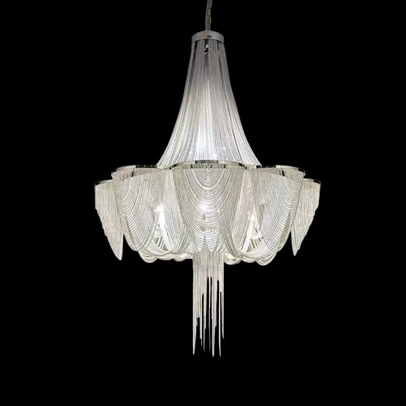 High Ceiling Aluminum Chain Chandelier