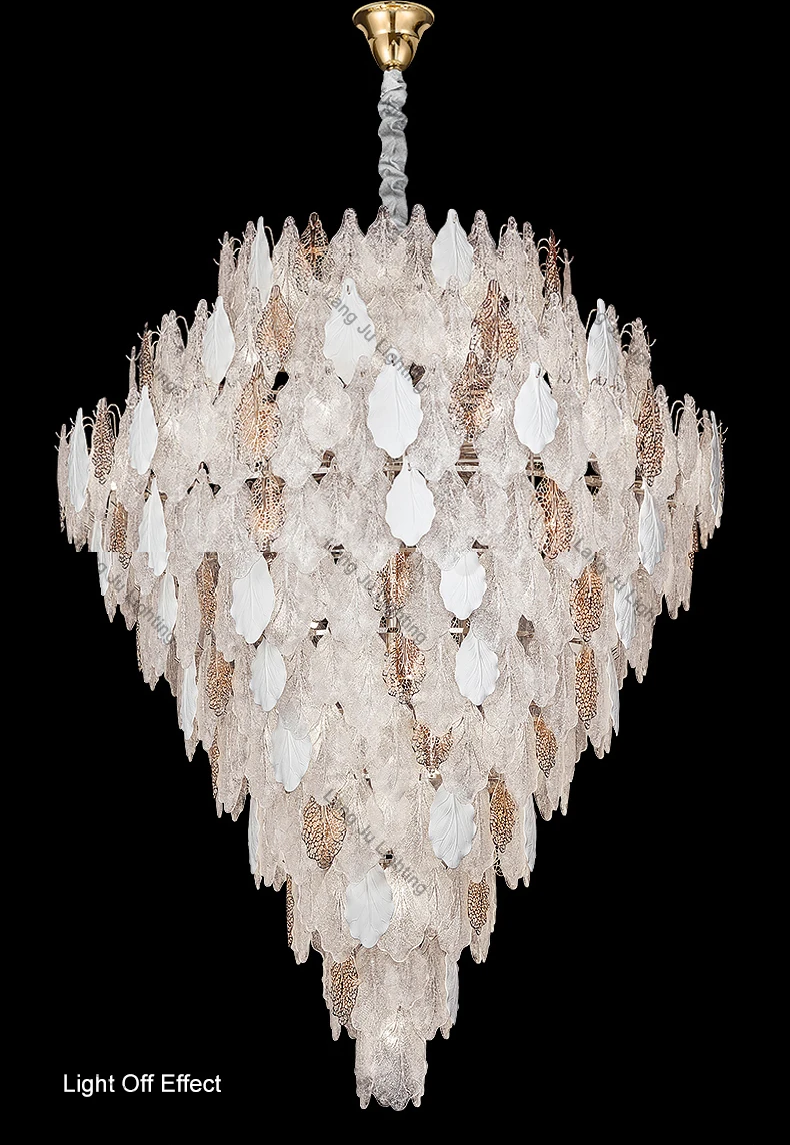 Modern Designer Style Glass Leaf Romantic Chandelier