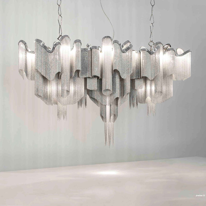 Tassel Aluminum Chain Living Room Chandelier