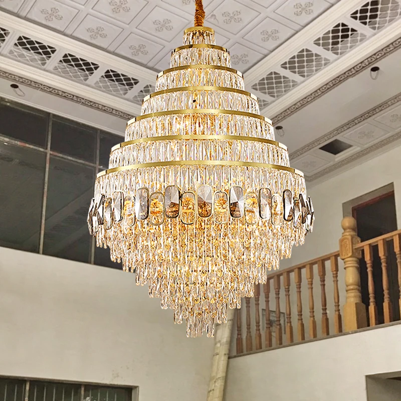 Large Oversized Villa Duplex Lobby Luxury Crystal Chandelier