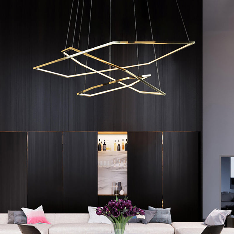 Stainless Steel Modern Gold Hexagon Pandant Light